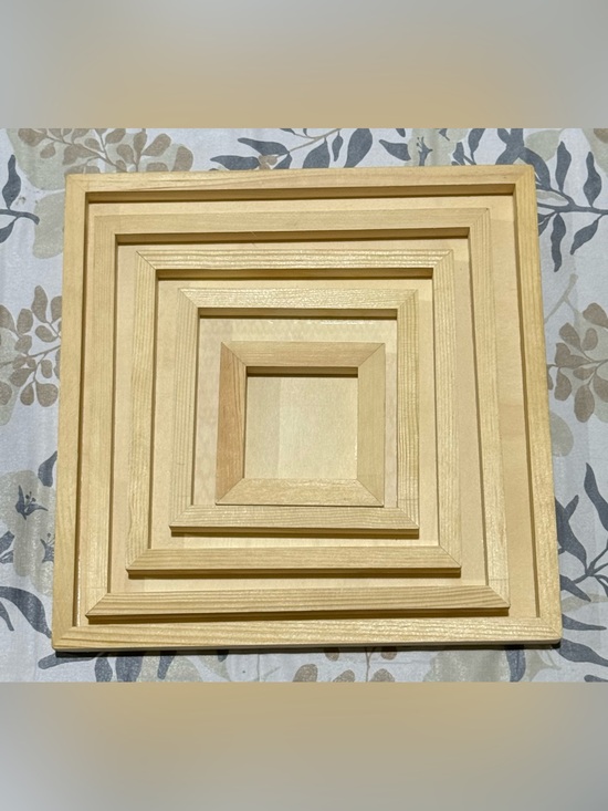 Other - Set of 5 Unfinished Square Wood panel/trays-Natural